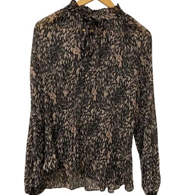 Caroline Morgan Womens  Size 14 Blouse Beige / Black  / Brown / Multicoloured 