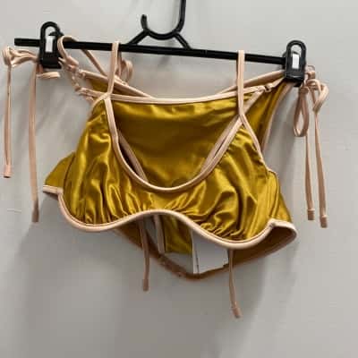 Zimmermann Womens  BNWT Size 12 Bikini Set Mustard 