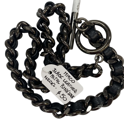 Mimco Necklace - metal and leather