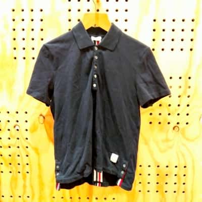 Thom Browne pique RWB stripe relaxed polo