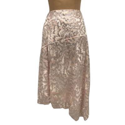 Flatiron Sequined Asymmetric Skirt Size 12 Rose