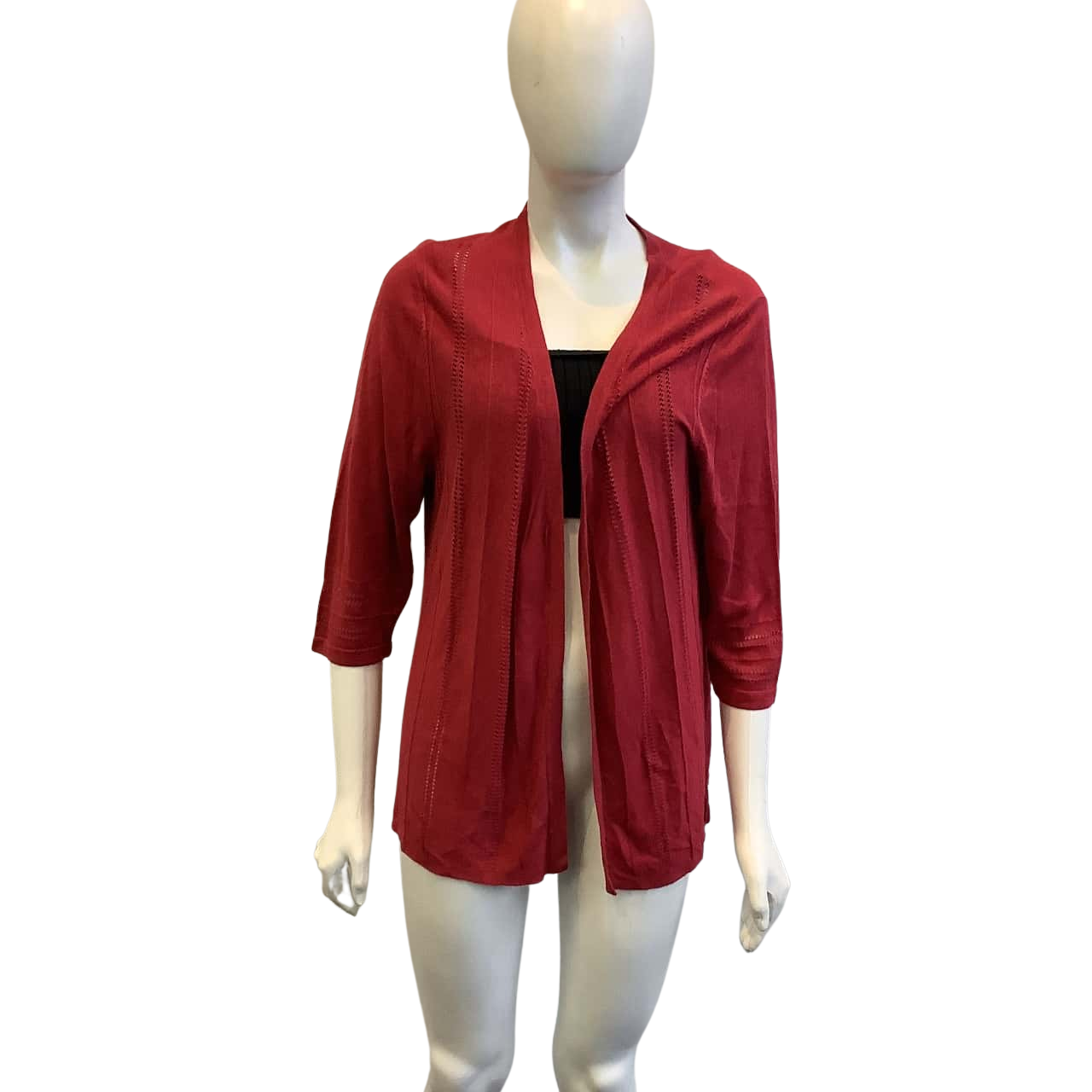 BNWT Black Pepper Women's Size XL Linen Blend Open Cardigan Maroon (s)