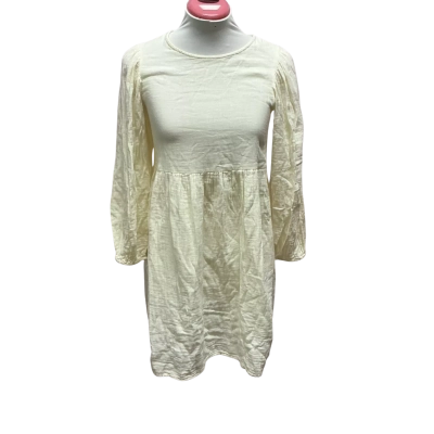 Zara Womens  Size 12 Babydoll Dress Cream 