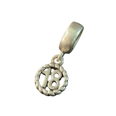 Pandora Womens ‘18’ charm Silver (stamped)