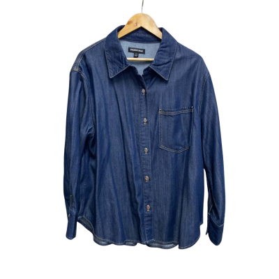Country Road Womens  Size 14 Long Sleeve Shirt Blue 
