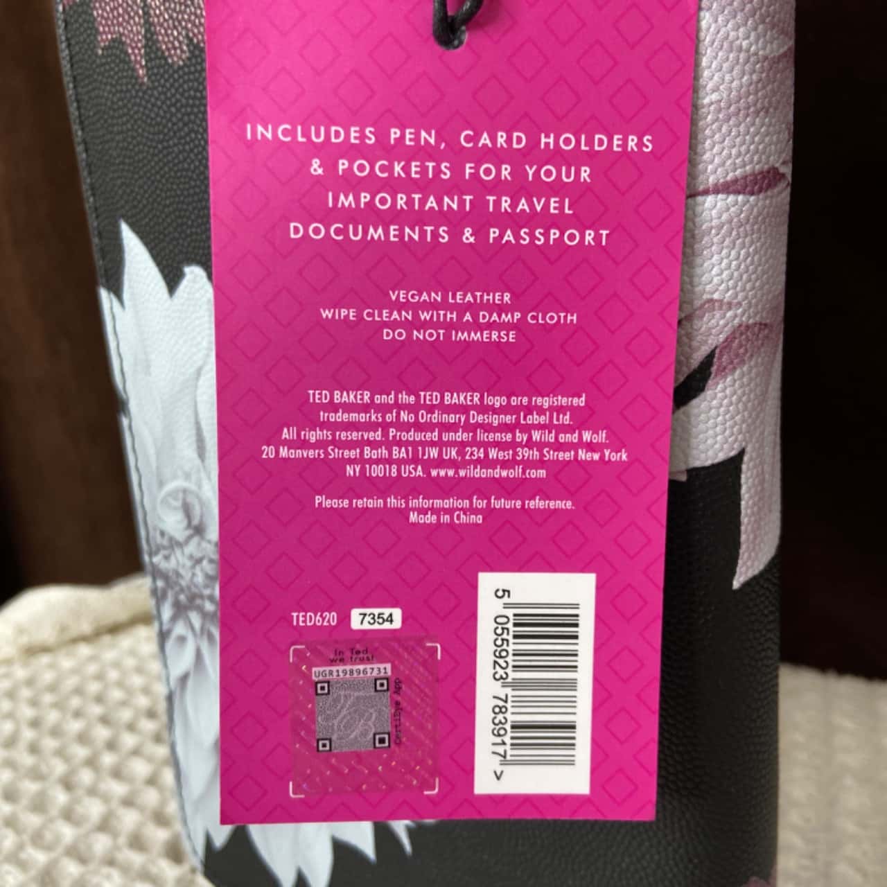 Brand New Ted Baker Travel Organiser Black Floral(s)