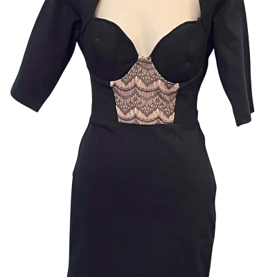 Cameo Womens  Size 12 Bodycon Dress / Mini Dress / Party Dress / Short Sleeve Dress  Black  