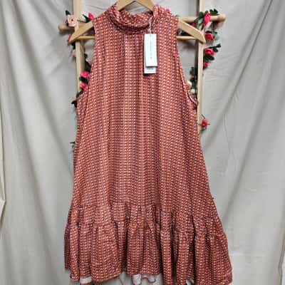 Womens Veronika Maine Pink/Orange Pattern Dress Size 14 BNWT