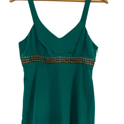 Bluejuice Womens  Size 12 Sleeveless V-Neck Top Green 
