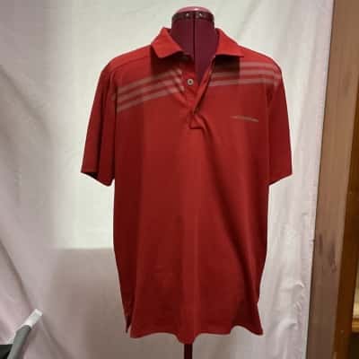 Adidas Mens  Size L Polo Shirt Grey / Maroon 