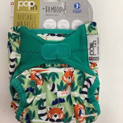 Pop In   Size One Size Multicoloured Reusable Nappies Bamboo 8 Pack Box 