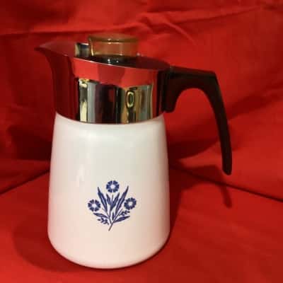 Vintage CorningWare Blue Cornflower Coffee Percolator