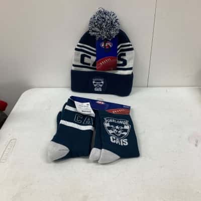 AFL/Kmart Men’s Geelong Cats Beanie + Sock Set 