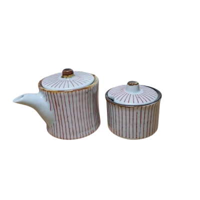 Vintage Japanese Ceramic Condiment Set of 2