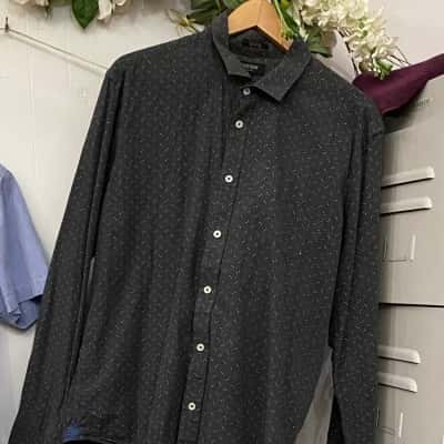 Oxford Mens  Size XL Long Sleeve Shirt Grey 