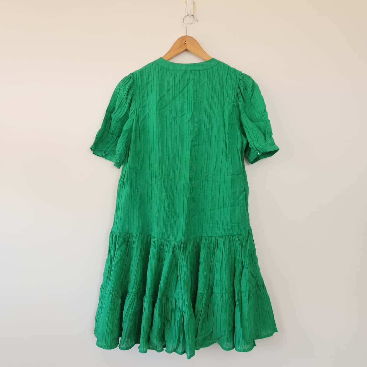 french connection emerald green dress Abstract Green Printed Midi Dress Minted Green main image 1