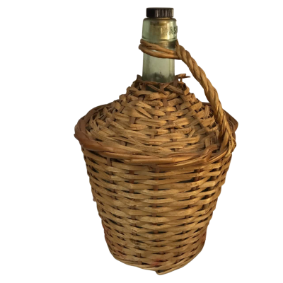 Vintage Wicker Wrapped Bottle Approx 28 x 18cm