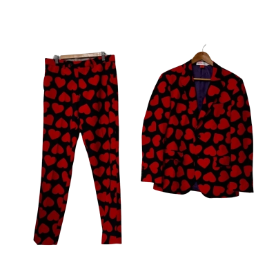 OPPOSUITS Heart Suit New  Size 36 Black  / Red Slim Fit