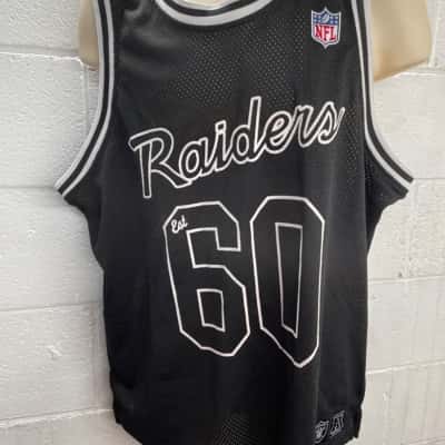 NFL Shop Mens  Size L raiders Jersey Black  / White 