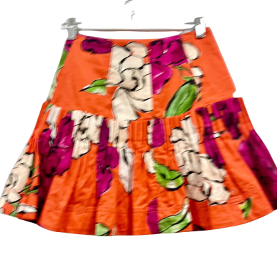 Aje Orange Floral Mini Skirt Size 6