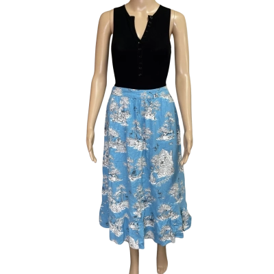 Dangerfield women’s  Size 8 Midi Skirt Blue / Pattern 