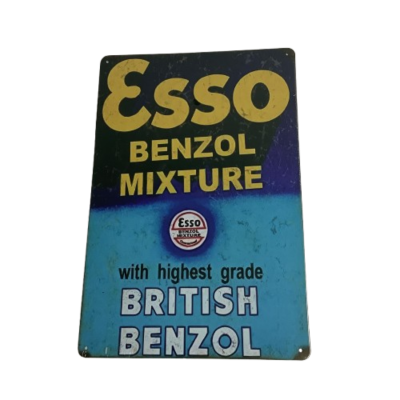 Brand New Esso Benzol Mixture Metal Man Cave Aussie Car Sign #2270-1-pp