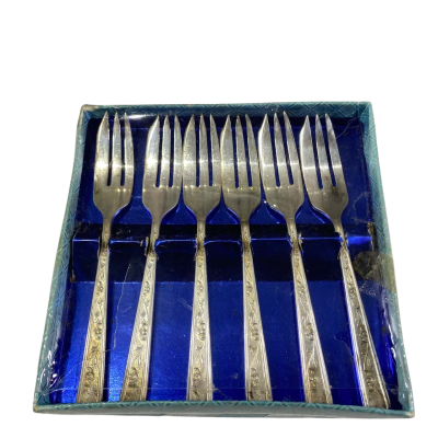 Vintage Silver-Plated Pastry Forks Set of 6