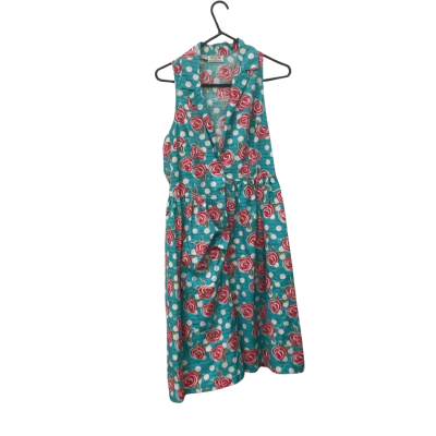 Women’s Tree of Life Size L Mini Dress Pattern / Red / Turquoise 