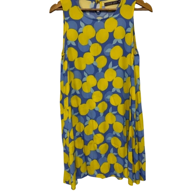 Mister Zimi Womens  Size 6 Sleeveless Dress  Blue / Pattern / Yellow 