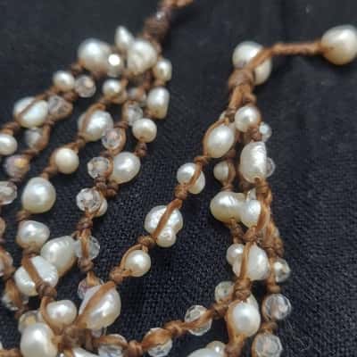  Womens Bracelet Brown / Pearl 