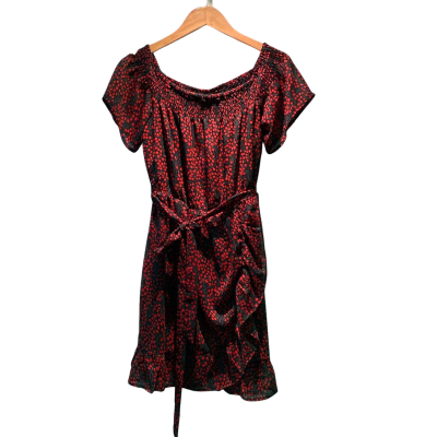 Bardot Womens  Size 14 Wrap Dress Black  / Floral / Red 