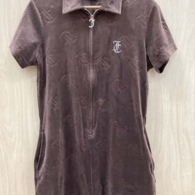 Juicy Couture Womens  (6) Size XL Short Sleeve Playsuit Brown 