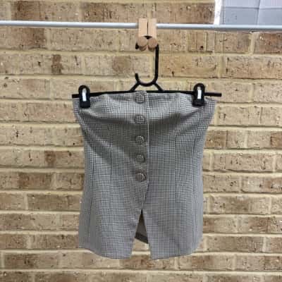 Kookai Womens strapless checkered top Size 8 
