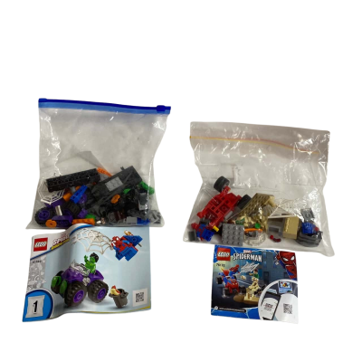 Lego Marvel Spidey Amazing Friends Hulk Vs Rhino Truck Showdown & Lego Marvel Spiderman And Sandman Showdown