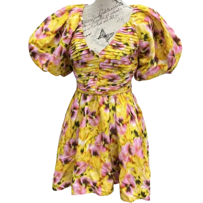 Aureta Womens  Size S Mini Dress Multicoloured / Pattern / Yellow 
