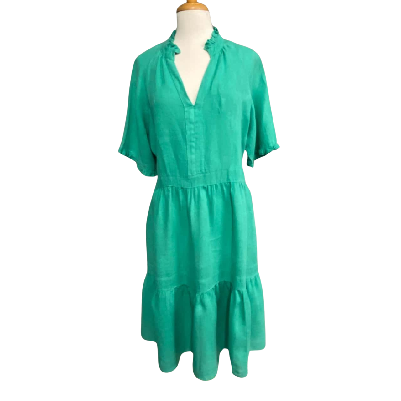 Brave + True Womens Size M Short Sleeve Dress Green Linen (s) - Used Very  Good | Salvos Stores