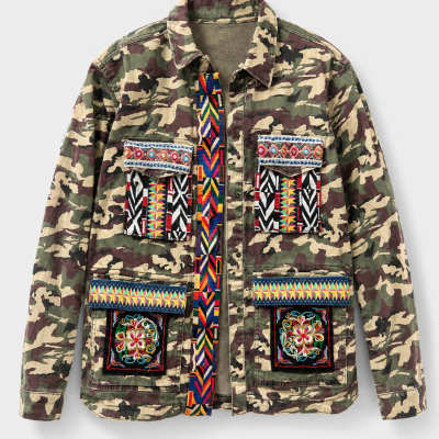 ONLY Audrey Camouflage Embroidered Utility Jacket – EU Size 40