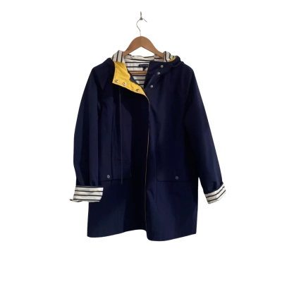 Gordon Smith Womens  Size 14 Winter Coat Navy Blue / Striped / White / Yellow 