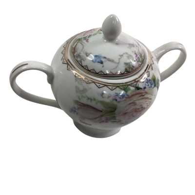 Porcelain floral sugar bowl