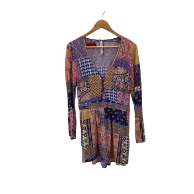 Tigerlily Womens  Size 10 Long Sleeve Playsuit Multicoloured / Patchwork 