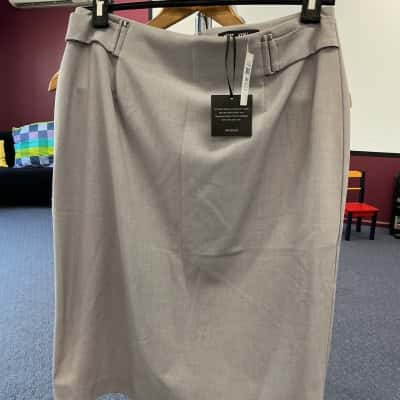 Jacqui-E Womens  Size 12 Pencil Skirt Grey 