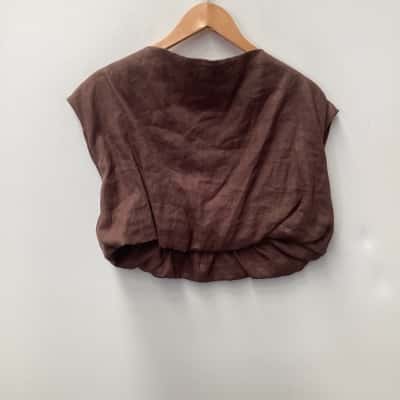Dissh amy choc Womens bubble top Size 10 Brown 