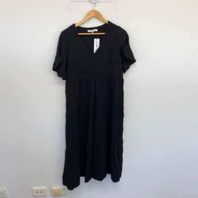 Vine Apparel Black Michelle Midi Dress  Size 12 
