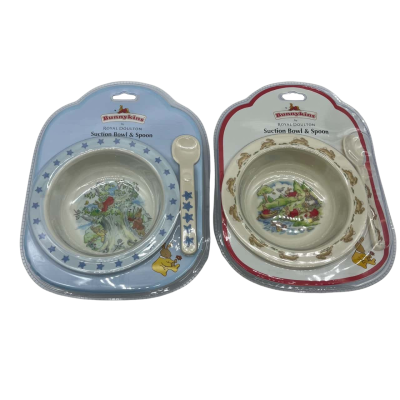 2x Bunnykins Suction Bowl and Spoon sets