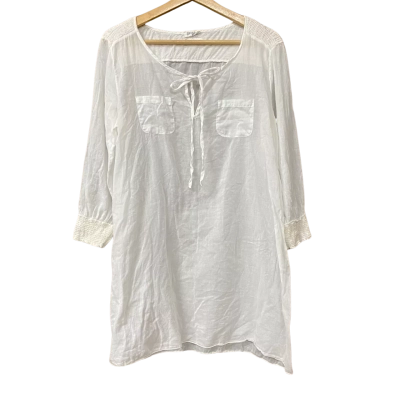Braez Womens Size M White Cotton Top