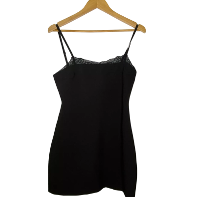 Zara Womens  Size M Shoestring Strap Dress Black  