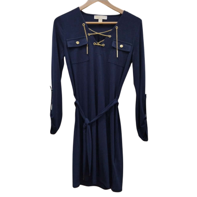 Michael Kors Womens Size XS Long Sleeve Dress Navy Blue (3)