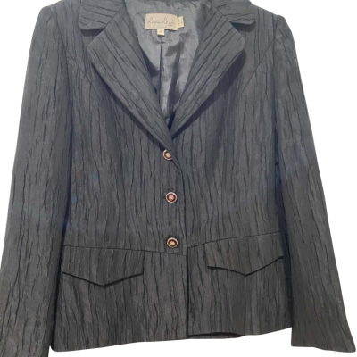  Womens  Size 10 Suit Jacket Black  