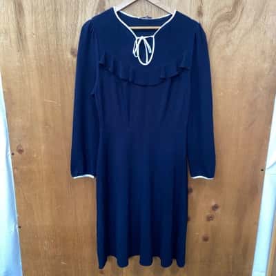 Review Navy/White Contrast Dress Size 12