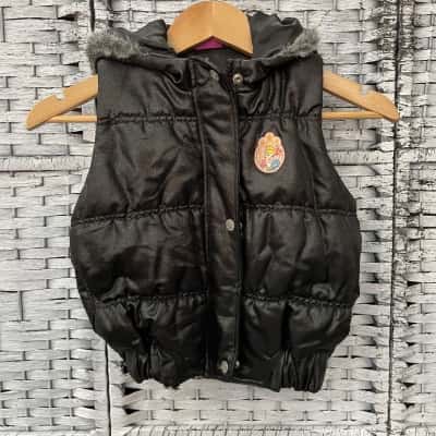 Disney Girls Princess Size 100 Puffer Vests Black  